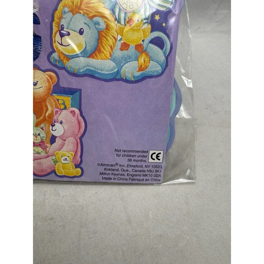 Vintage Amscan Baby Animals Shower Dangling Cutouts Decorations Hanging Swirls